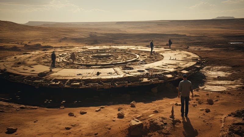 Encounter in the third phase with a UFO. royalty free illustration