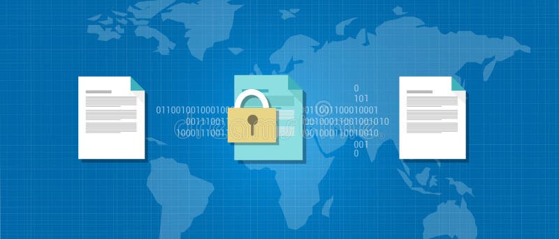Encryption decrypt cryptography data protection royalty free illustration