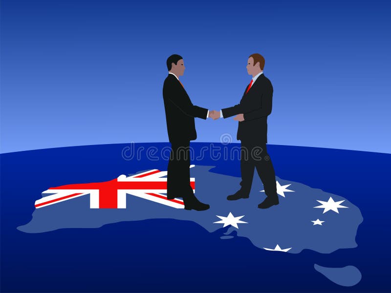Encuentro australiano de los hombres de negocios ilustración del vector Encuentro australiano de los hombres de negocios ilustración del vector