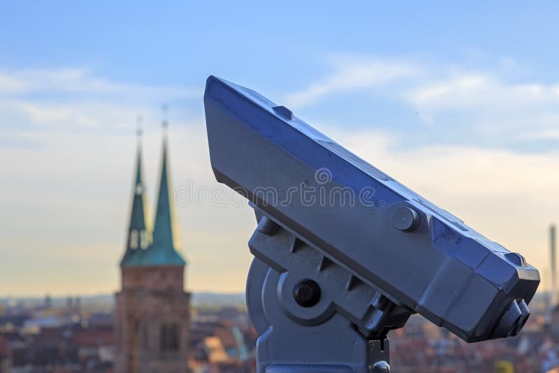 Encurte no castelo de Nuremberg, vista da cidade imagem de stock Encurte no castelo de Nuremberg, vista da cidade imagem de stock