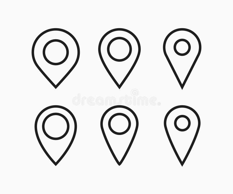 Location icon set. Map, pin, place marker. Location pointer icon symbol. Pin icon. Navigation sign vector illustration
