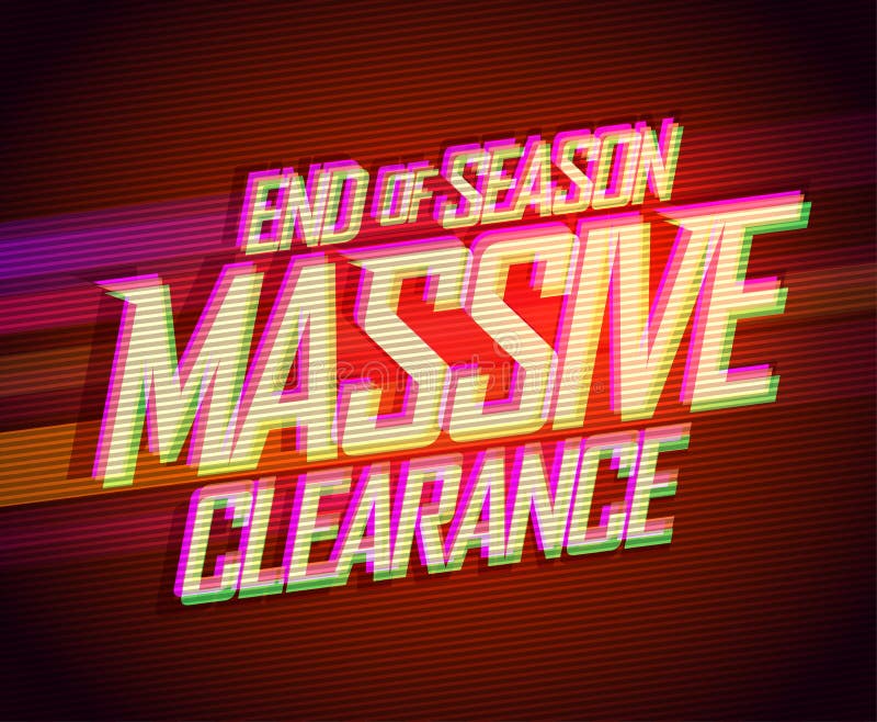 End of season massive clearance sale vector lettering fashion banner
