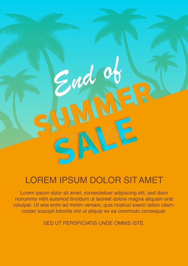 End of Summer Sale Banner Design Template. Stock Illustration