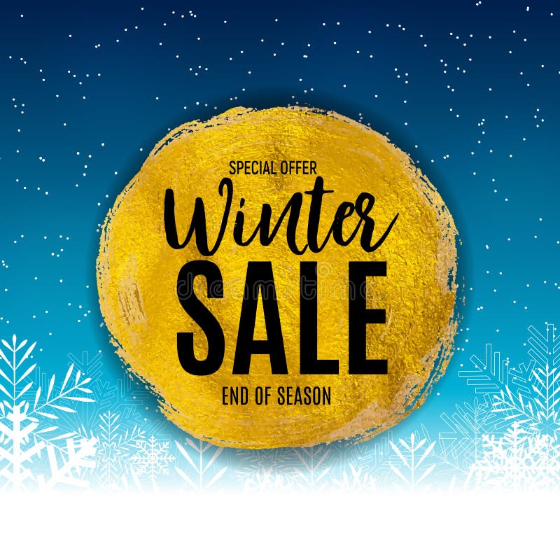 End of Winter Sale Background, Discount Coupon Template. Vector