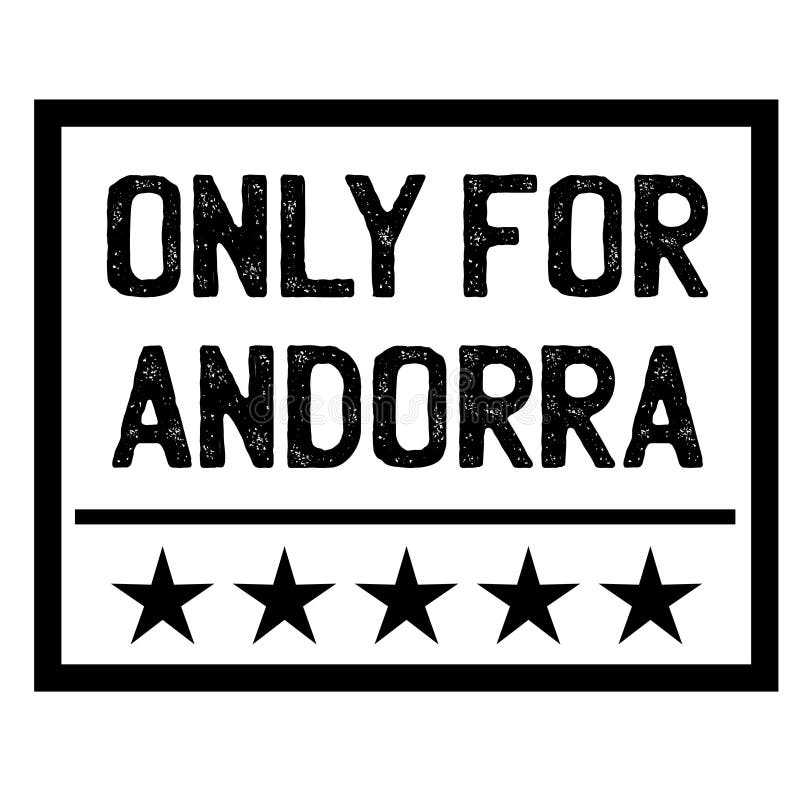 ENDAST FÖR den isolerade ANDORRA stämpeln på vitt royaltyfri illustrationer