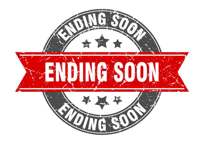 Ending soon stamp stock vector. Illustration of scratched 125006340