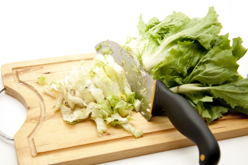 Endives salad with knife