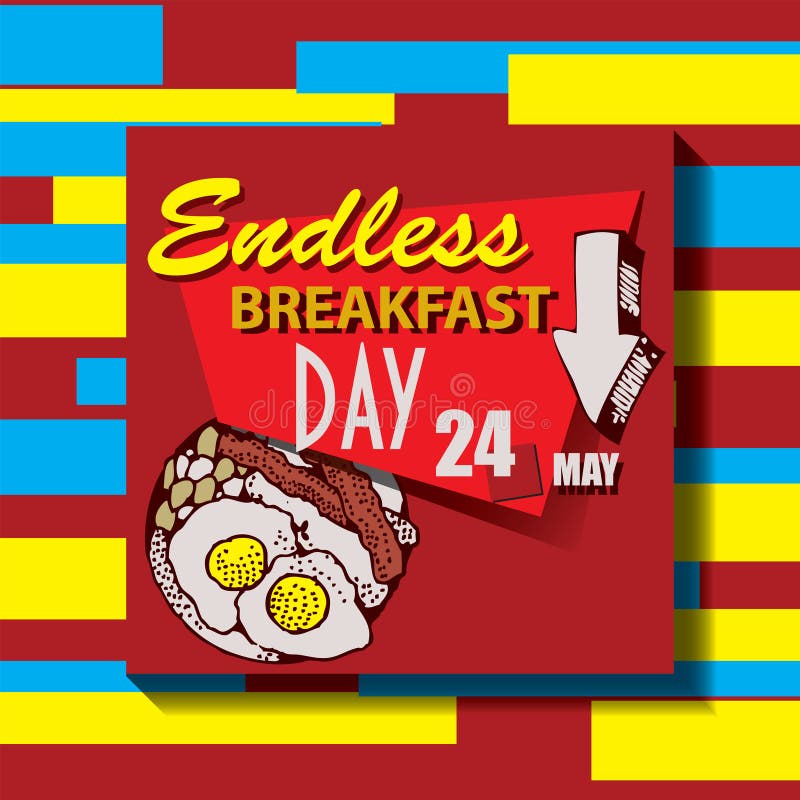 Endless Breakfast Day stock vector. Illustration of event 248091945