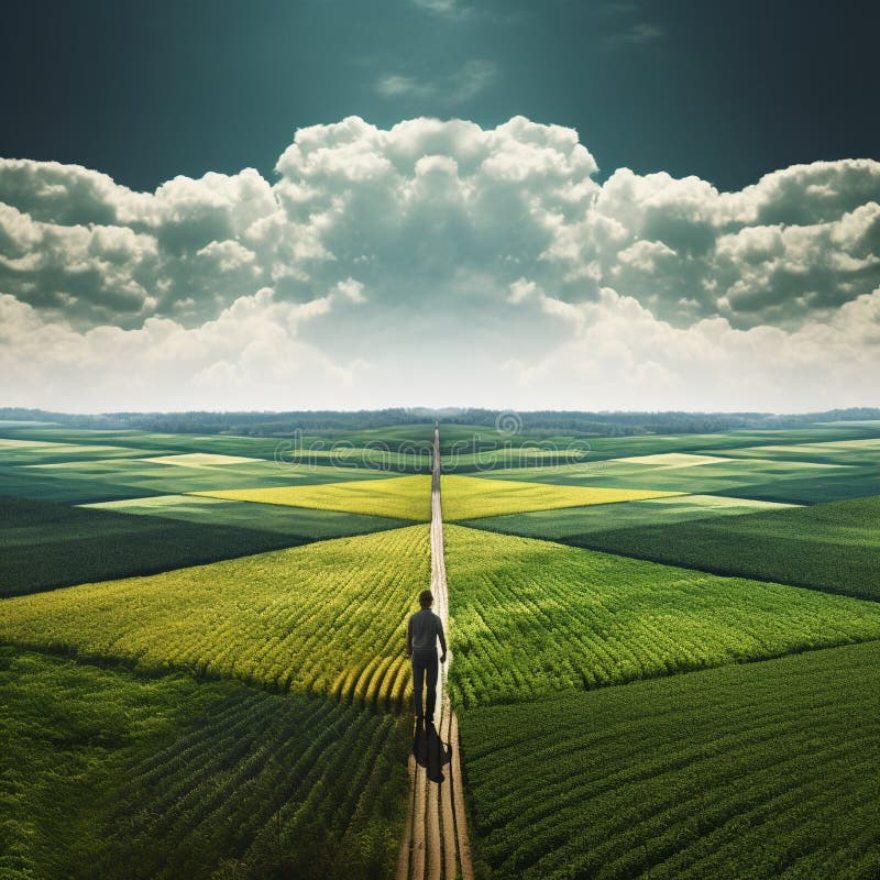 Endless Horizons: Crop Fields Meeting the Edge of the World