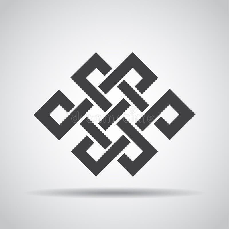 Endless Knot Icon with Shadow on a Gray Background. Vector Illustration ...