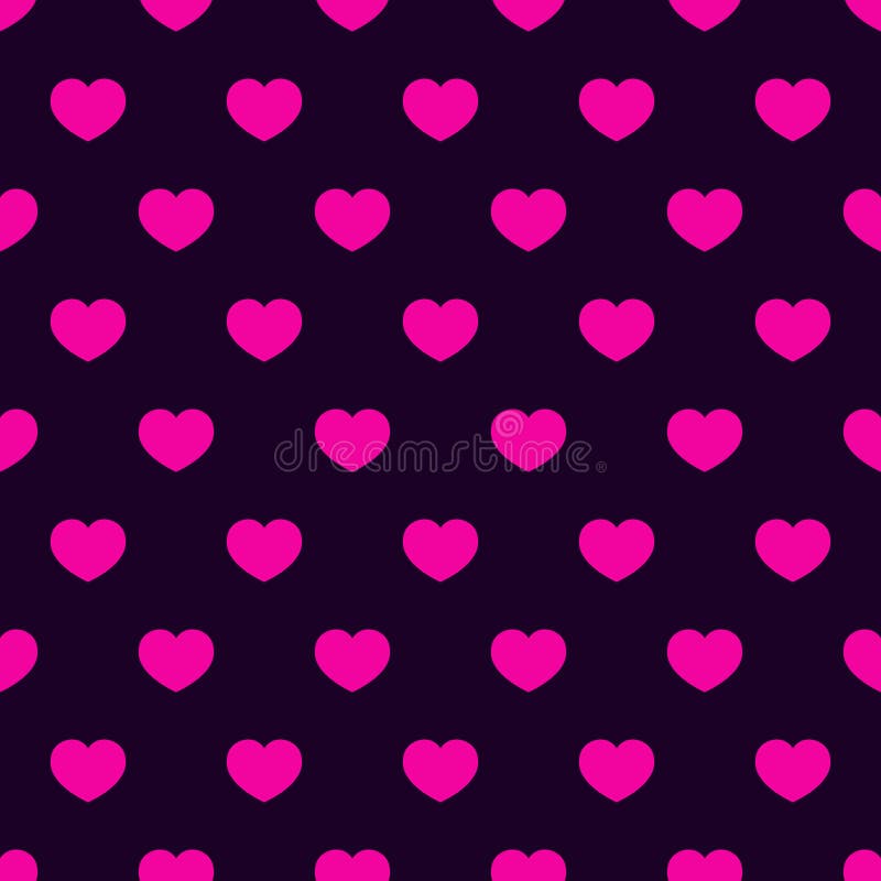 Pink Hearts on a Dark Black Background. Stock Vector - Illustration of  decoration, decorative: 161668439