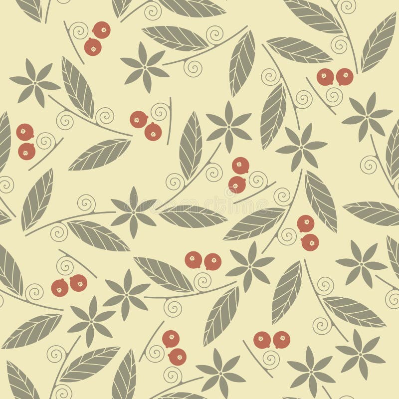 Endless pattern with the image of the berries cowberries, leaves royalty free illustration Endless pattern with the image of the berries cowberries, leaves royalty free illustration