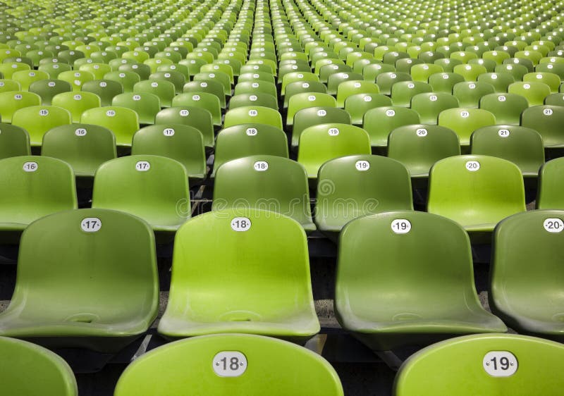 Endless Rows of Green Seats at Stadium Stock Photo Image of terrace