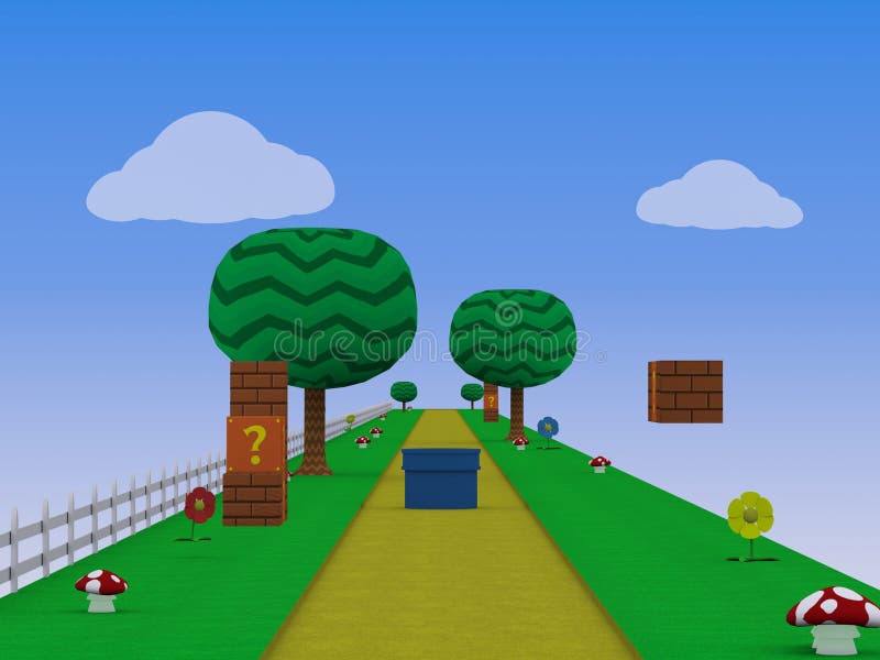 Endless Runner Platform Video Game Background 3D Illustration Stock  Illustration - Illustration of entertainment, flowers: 121484202