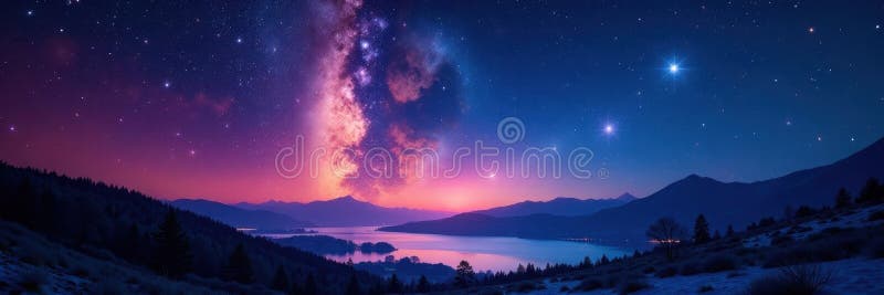Endless star stream, vibrant against deep night, stardust, celestial, stars royalty free illustration