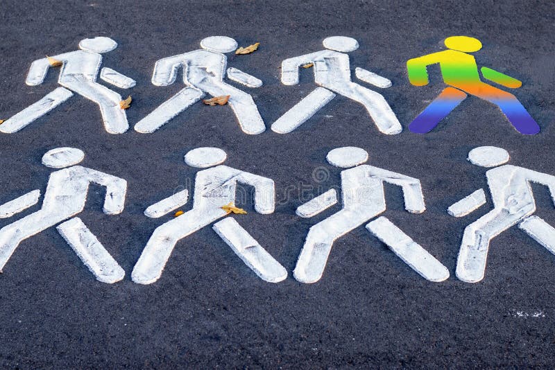 Endless stream of people follow the leader royalty free stock photos