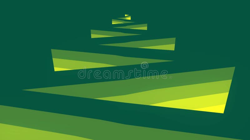 Endlessly moving green zigzag pattern 3d rendering loop animation 4K UHD vector illustration
