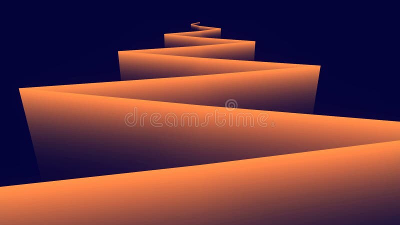 Moving zigzag pattern, with a trendy gradient. 3d rendering loop animation 4K royalty free illustration