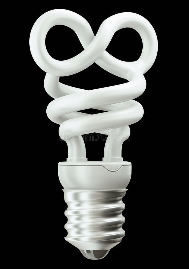 Endlessness or infinity symbol light bulb