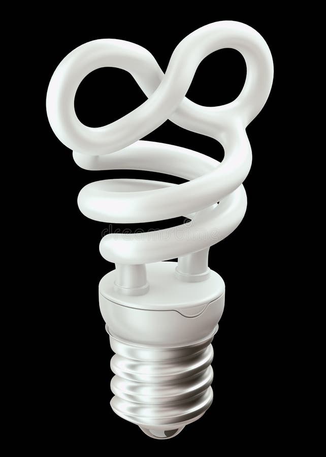 Endlessness symbol light bulb isolated