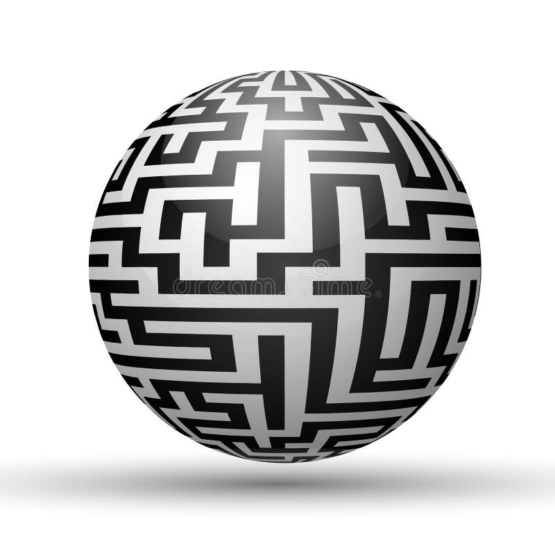 Endloses Labyrinth mit kugelförmiger Form
