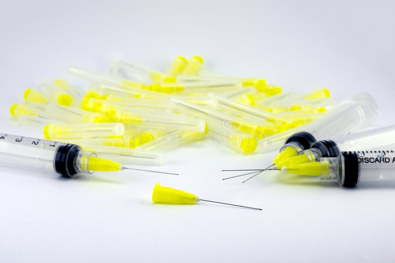 Endodontic Syringe for Flushing the Root Canals of the Tooth. Cl Stock