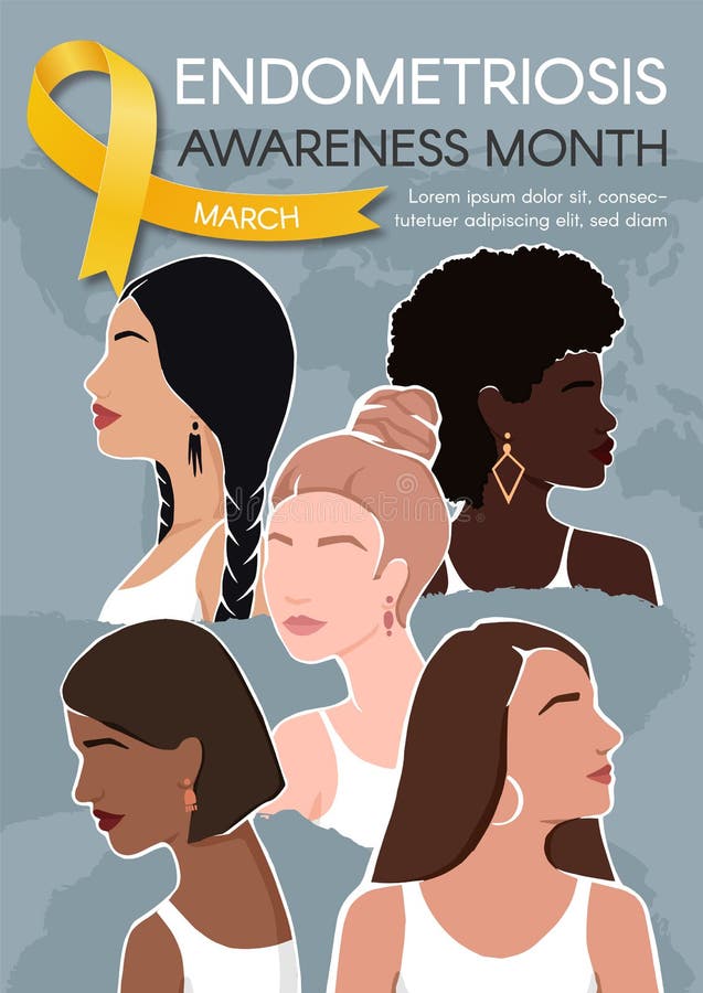 Endometriosis Awareness Month Vertical Poster. Stock Illustration
