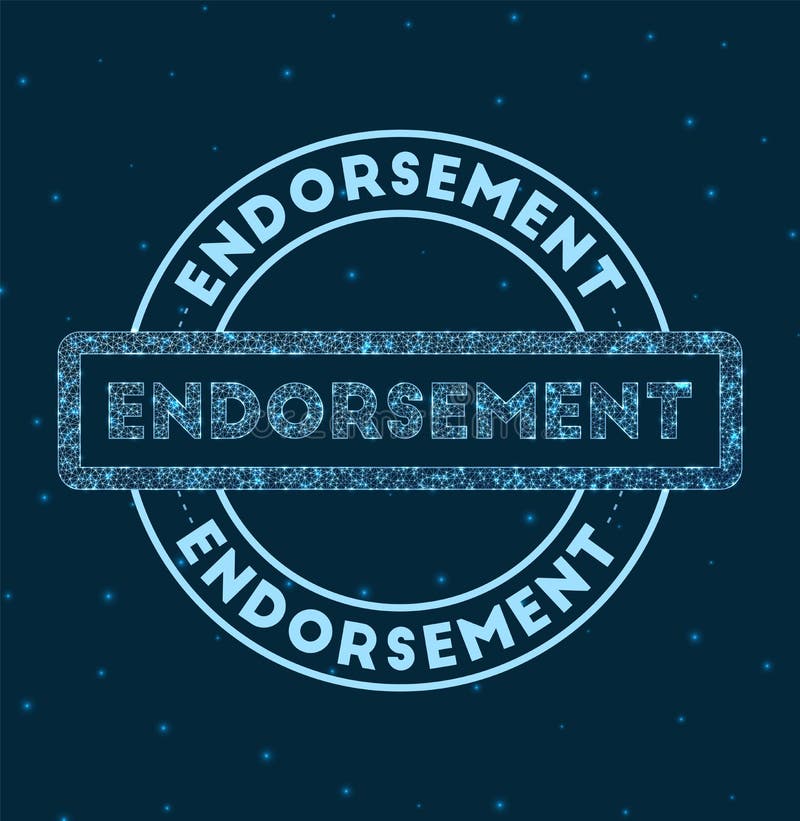 Endorsement. Glowing round badge.