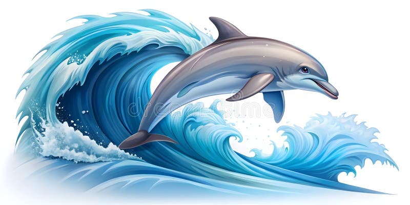 Energetisk doftinlödning genom Ocean Wave Vibrant Vector Illustration isolerad på vit bakgrund stock illustrationer