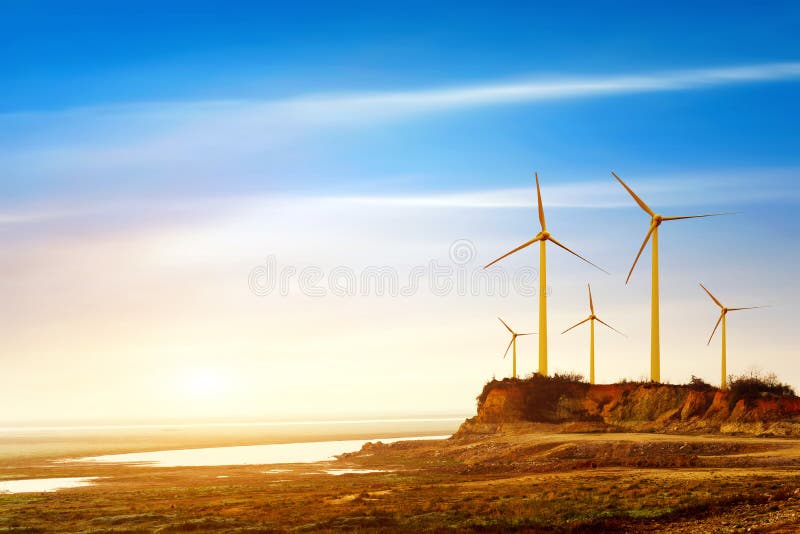 Energias eólicas imagens de stock royalty free