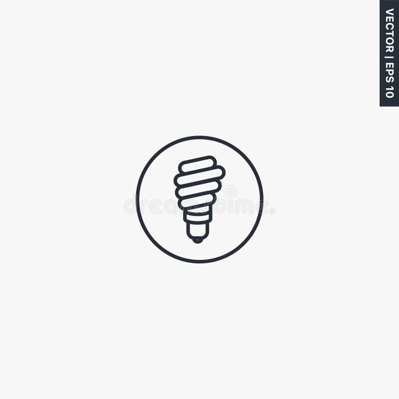 Energibesparande glödlampor, linjär formatskylt för mobilkoncept och webbdesign