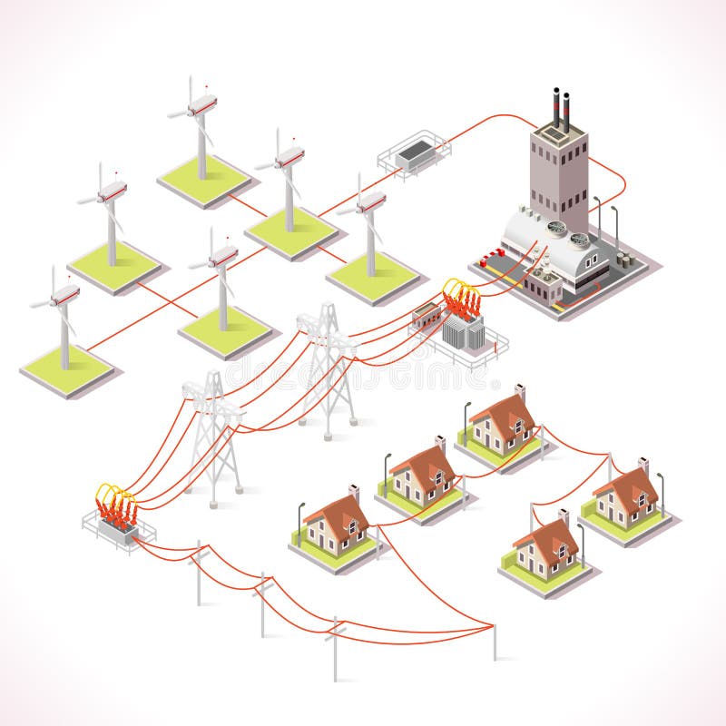 Energie 12 Isometrische Infographic royalty-vrije illustratie Energie 12 Isometrische Infographic royalty-vrije illustratie