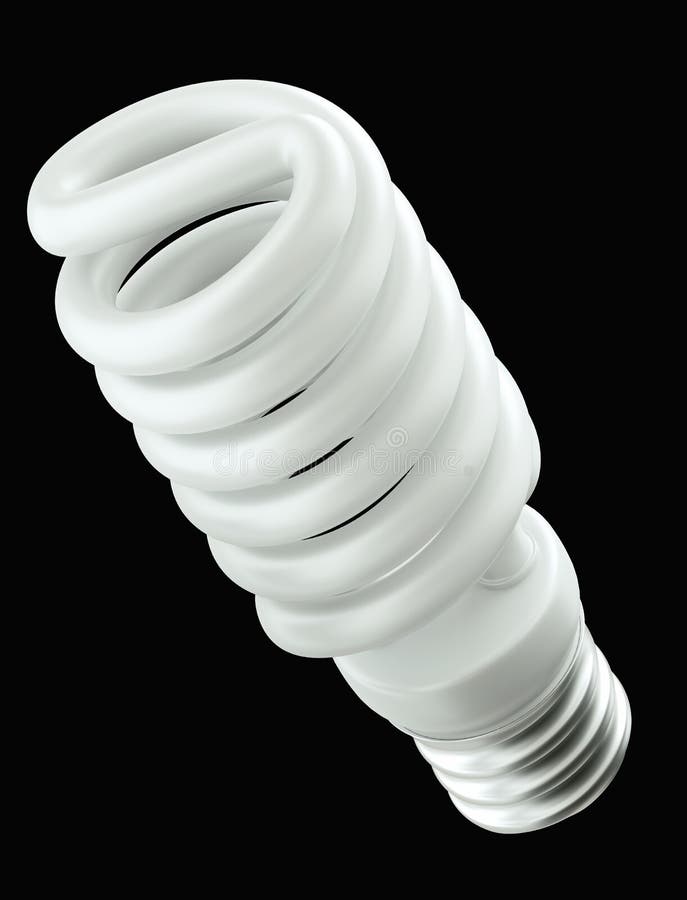 Energieffektivitet: isolerad spiral ljus kula arkivfoton Energieffektivitet: isolerad spiral ljus kula arkivfoton