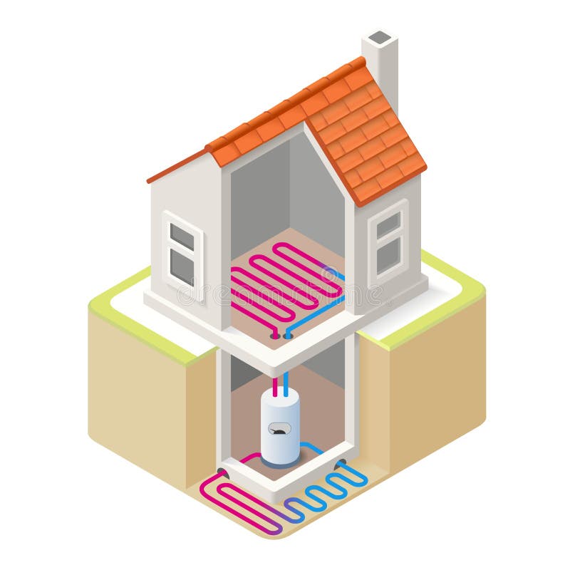 Energieketen 05 Isometrische de Bouw stock illustratie Energieketen 05 Isometrische de Bouw stock illustratie