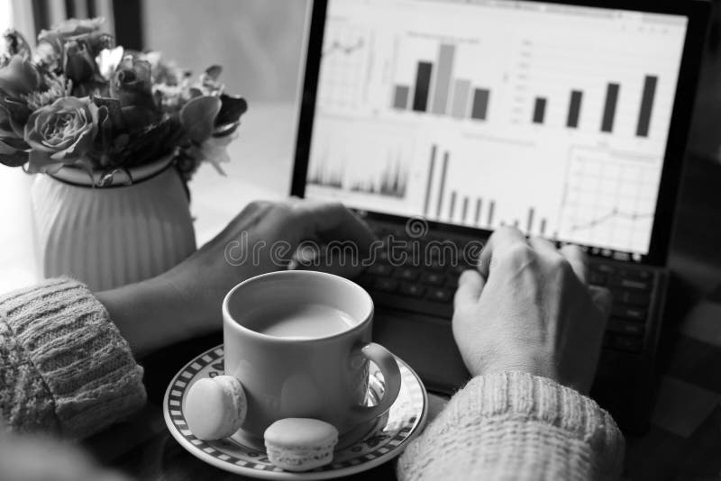 Energizing with Coffee during the Work. Stock Image Image of bouquet