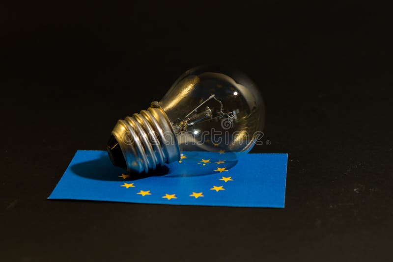 Energy Crisis in Europe, Concept Crisis of Electricity with Flag Europe