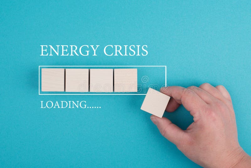 Energy crisis is standing next to the progress bar, increasing prices , high living expenses, gas and electricity costs