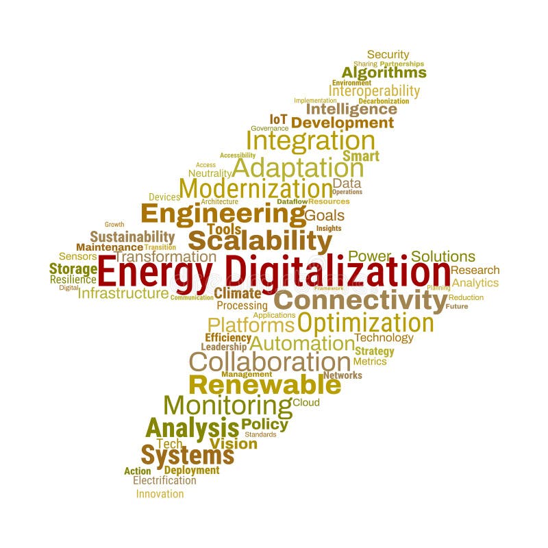 Energy Digitalization Word Cloud royalty free illustration