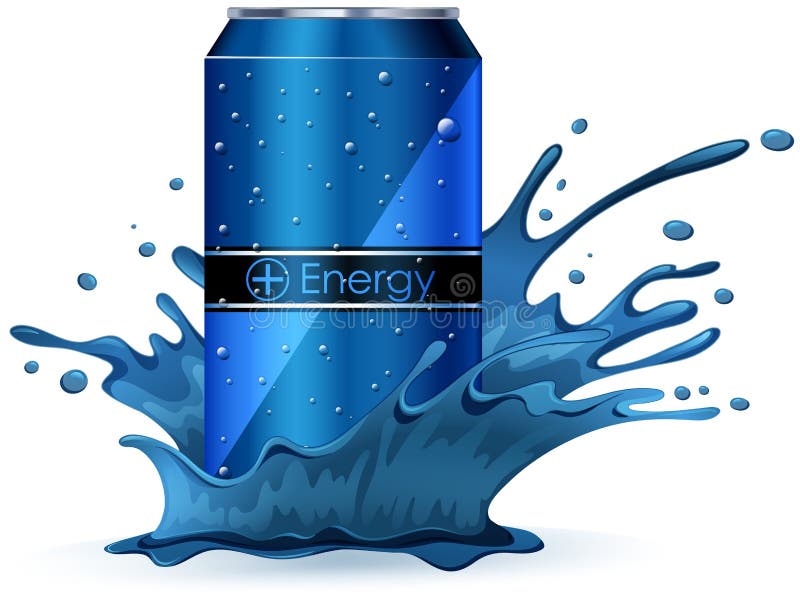 Energy Drink in Blue Splash Stock Illustration Illustration of drink