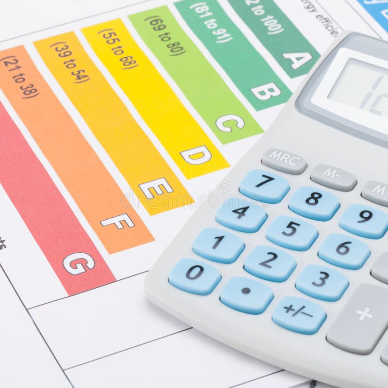 Energy efficiency chart and calculator - close up shot. Chart clean energy stock images, royalty-free photos and pictures