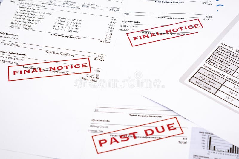 Energy efficiency concept and energy bill papers stock image Energy efficiency concept and energy bill papers stock image