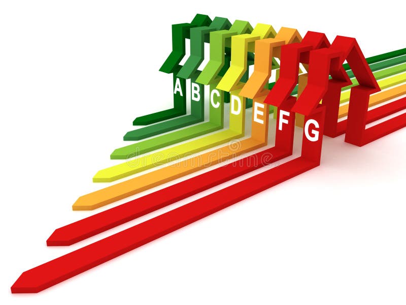 Energy efficiency concept on white background stock illustration