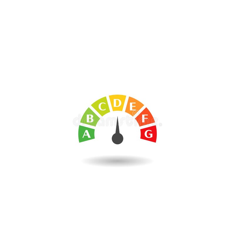 Energy efficiency in flat style Icon with shadow. Simple vector logo
