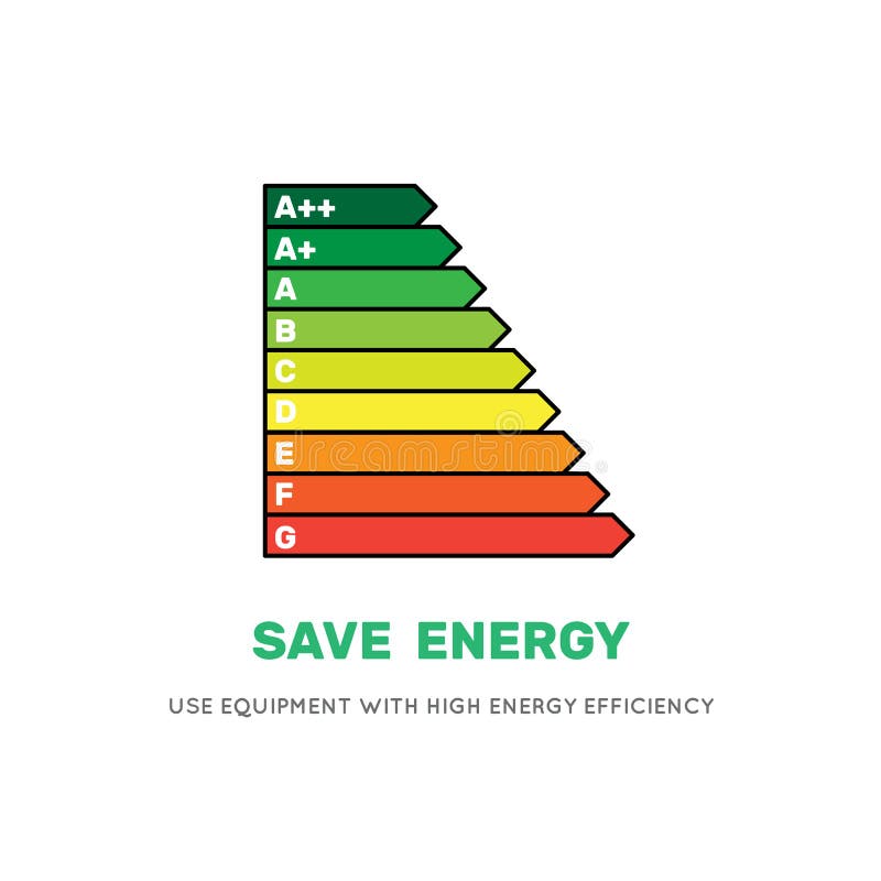 Energy Efficiency Rating Icon Stock Vector Illustration of
