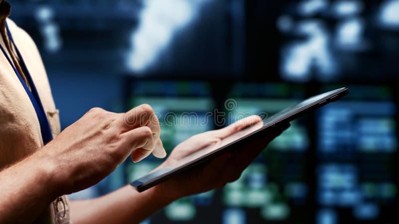 Energy efficient server clusters stock photo