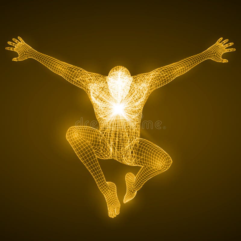 Energy of the free falling man figure.