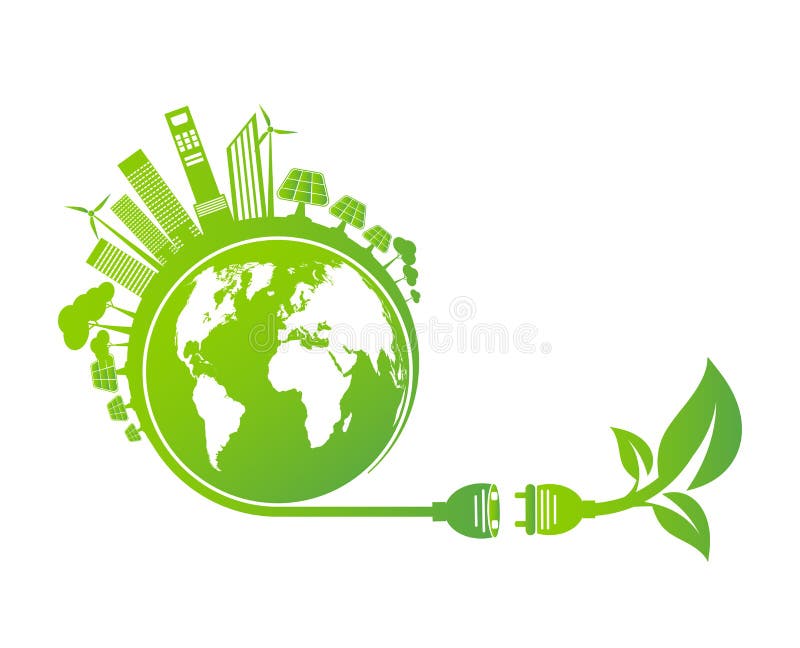 Energy ideas save the world concept Power plug green ecology