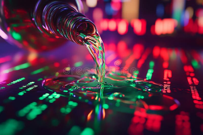 Energy market analysis and tech-driven commodities insight are represented by a futuristic fuel pump with a macro stock photo