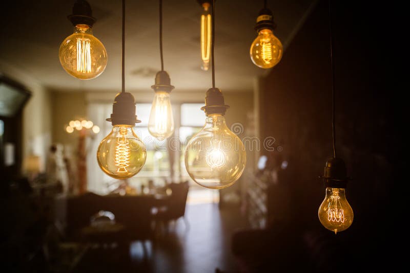 Energy Saving Electric Light Bulbs Stock Image Image of background
