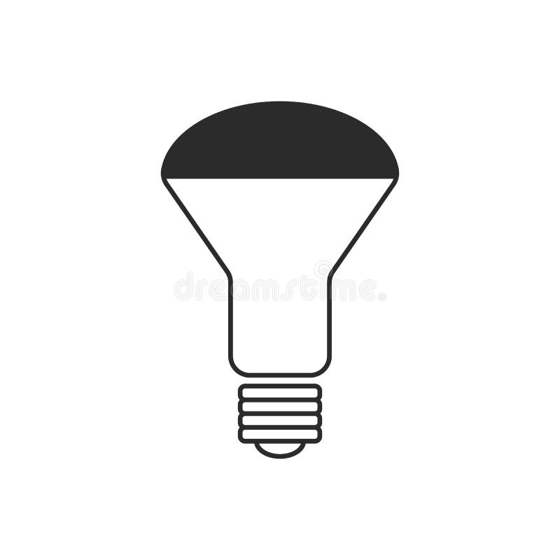 Energy saving LED lamp vector icon isolated; graphic flat design stock illustration